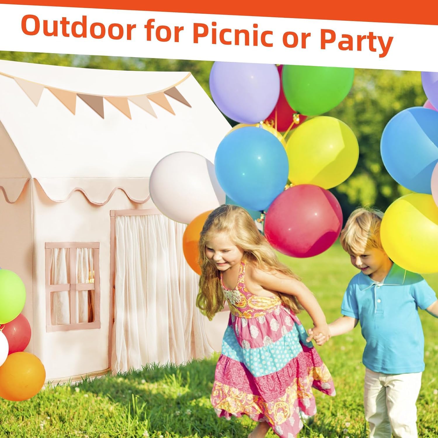 RongFa Playhouse Play Tent for Kids-Portable with Padded Mat, Star Lights, Carry Bag, Play Tent Indoor & Outdoor, Washable Kids Play House for Toddler