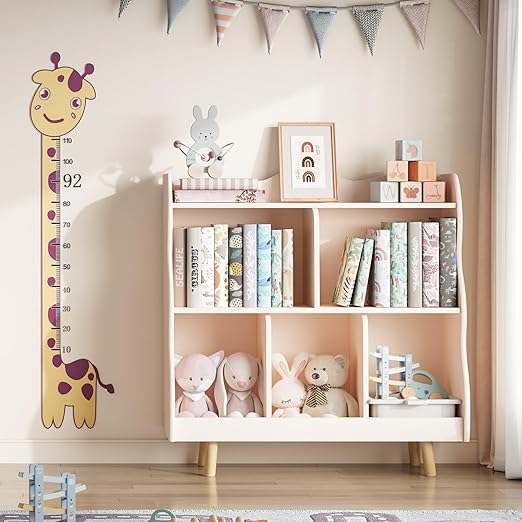 Kids Bookshelf and Toy Storage Orangizer, 3-Tier Wooden Children
