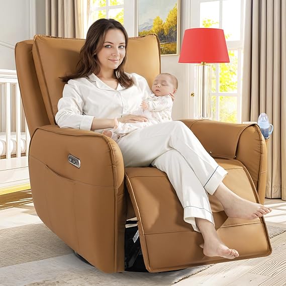 Rocking Chair Nursery Gliders, Electric Swivel Rocker Recliner Chair