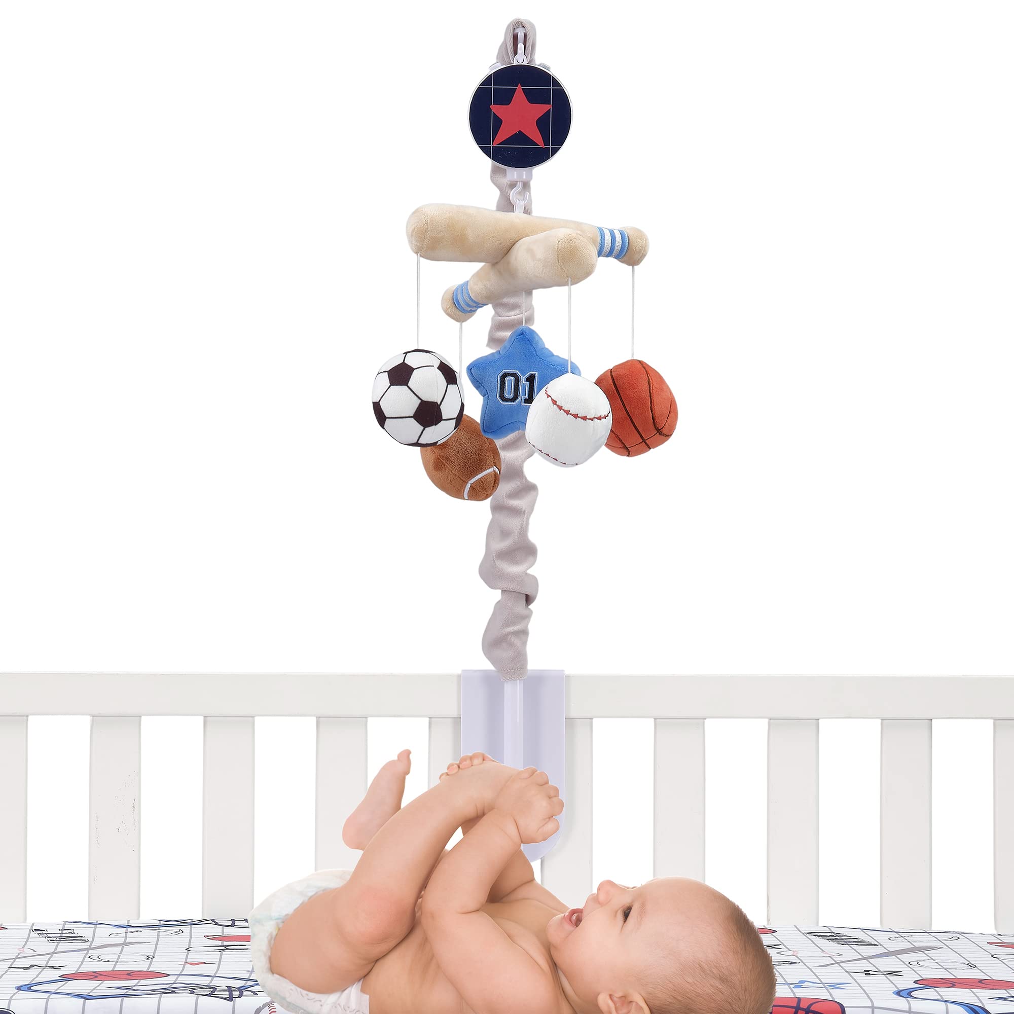 Baby Sports Musical Baby Crib Mobile Soother Toy - Gray