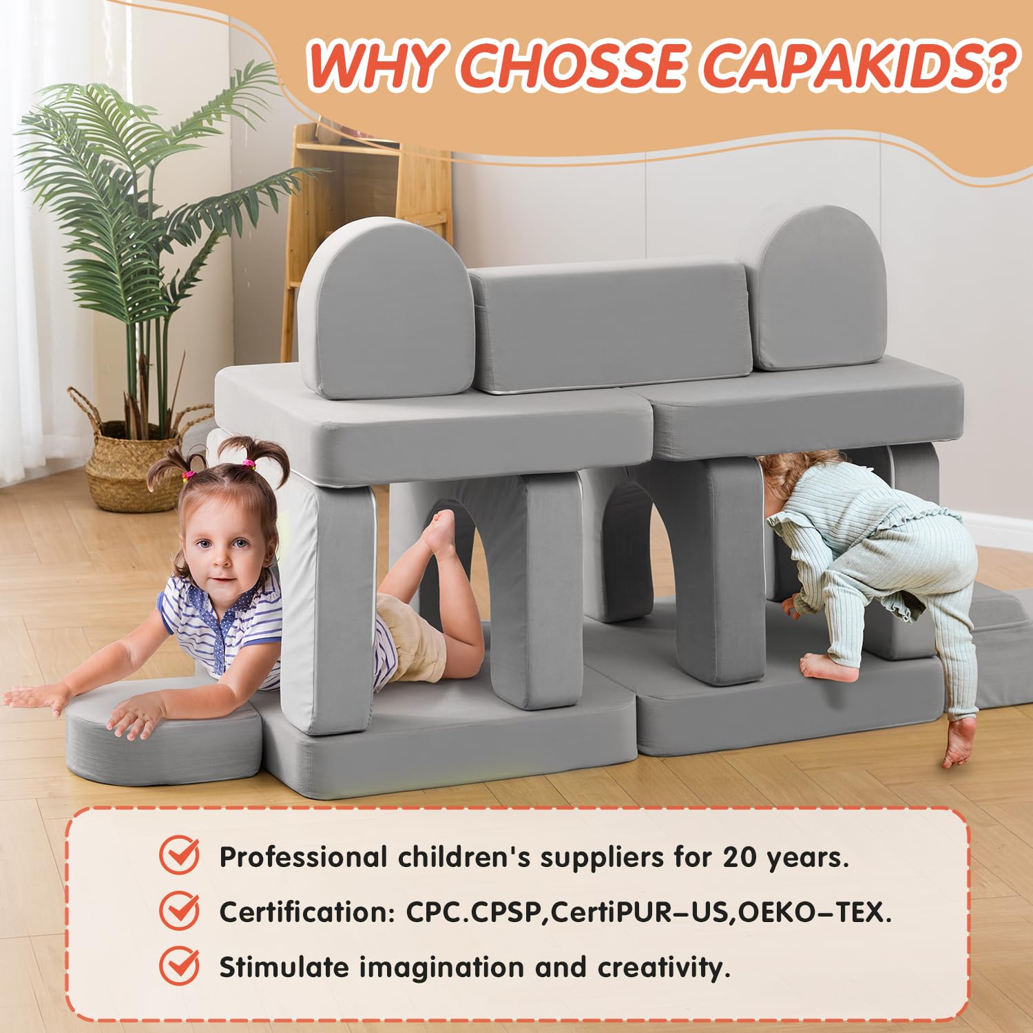 Modular Kids Play Couch with 1000+ Assembly Options
