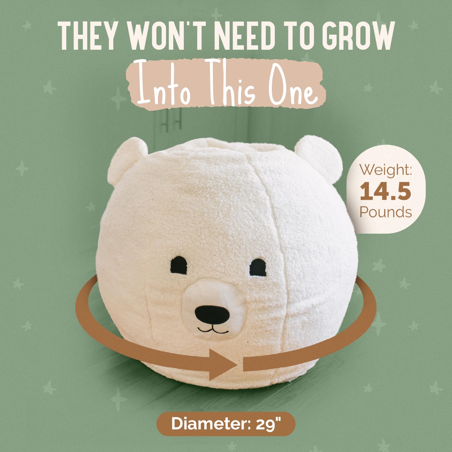 Sherpa Memory Foam Bean Bag Chair for Kids
