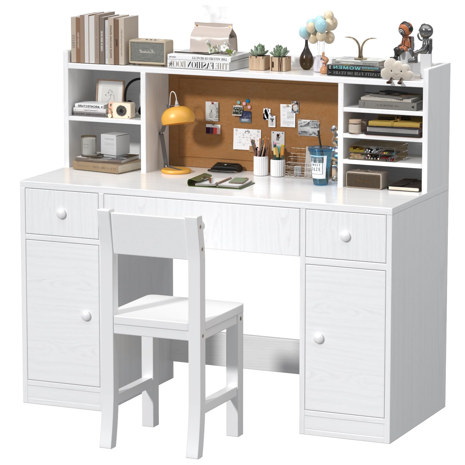 Wooden Kids Desk and Chair Set,48"*20" Kids Study Desk