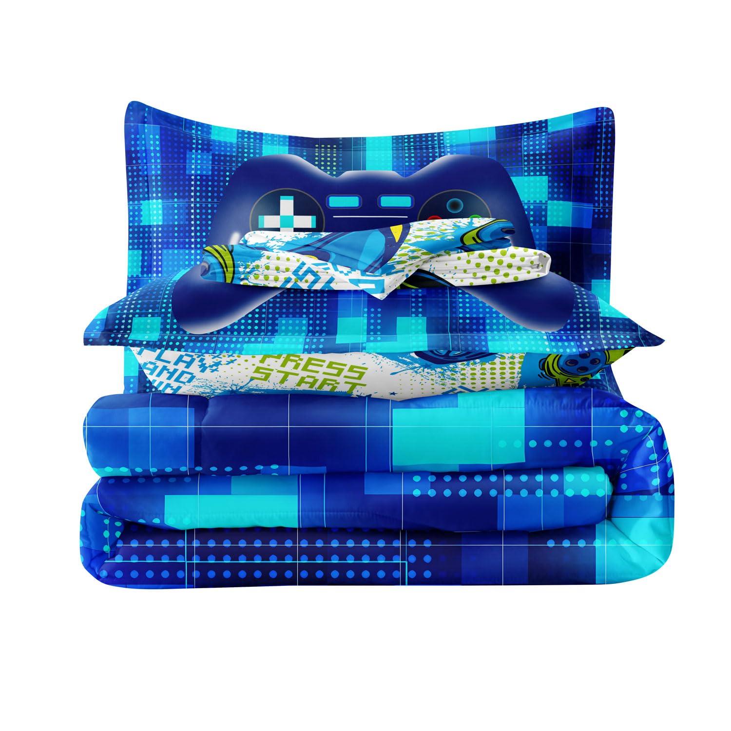 Twin Size Bed in A Bag 5 Pieces Gaming Bedding Set for Boys