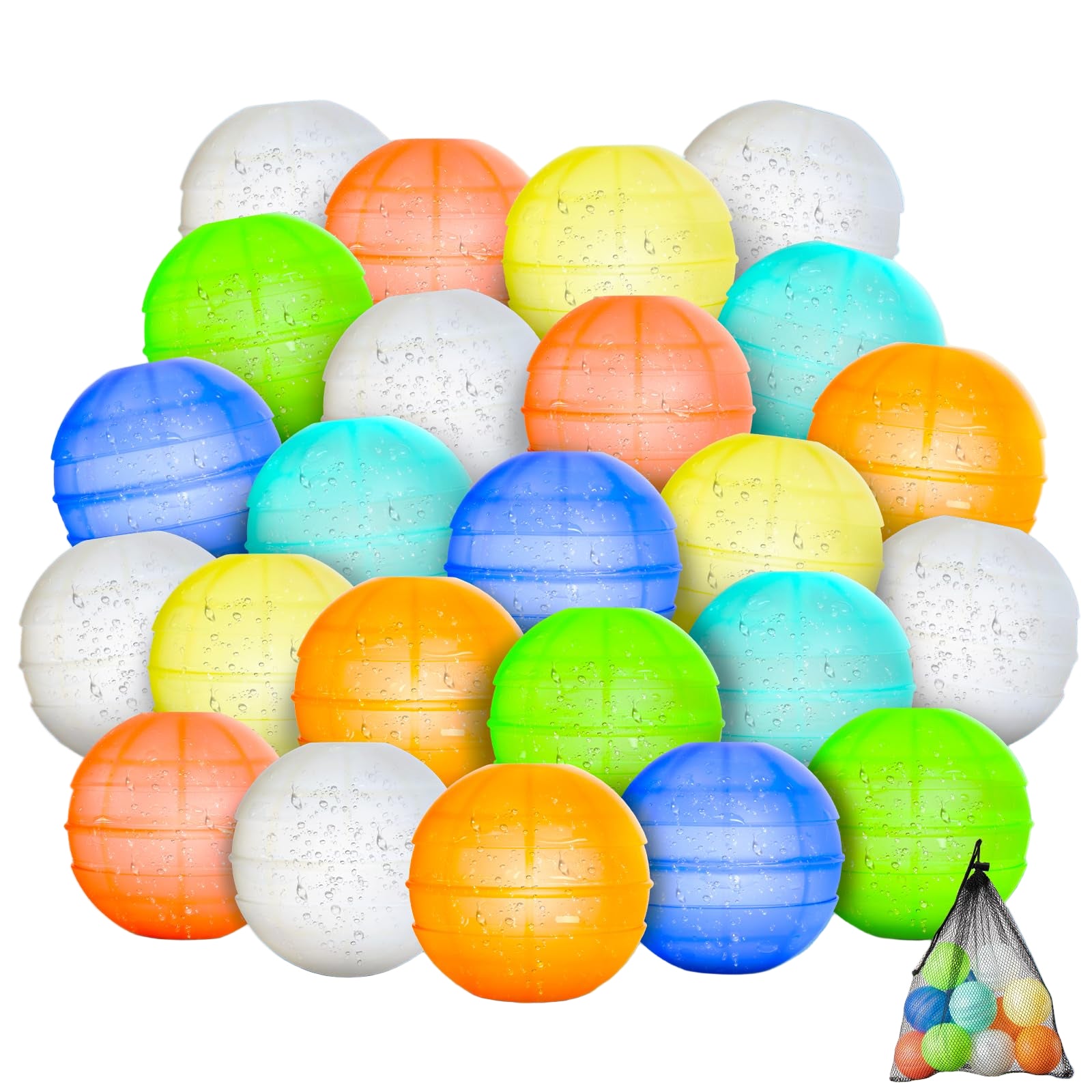 Reusable Water Balloons, Latex-Free Silicone Water Splash Balls for Kids and Adults