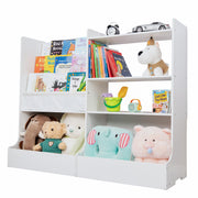 48.6" Large Solid Wood Kids Bookshelf, 3 Layer Sling Children