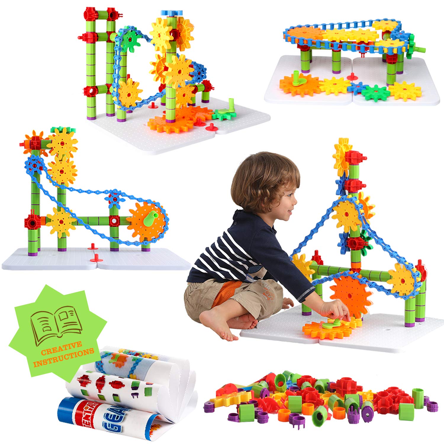 STEM Learning Toy – 170 PCS Creative Engineering Gears & Construction