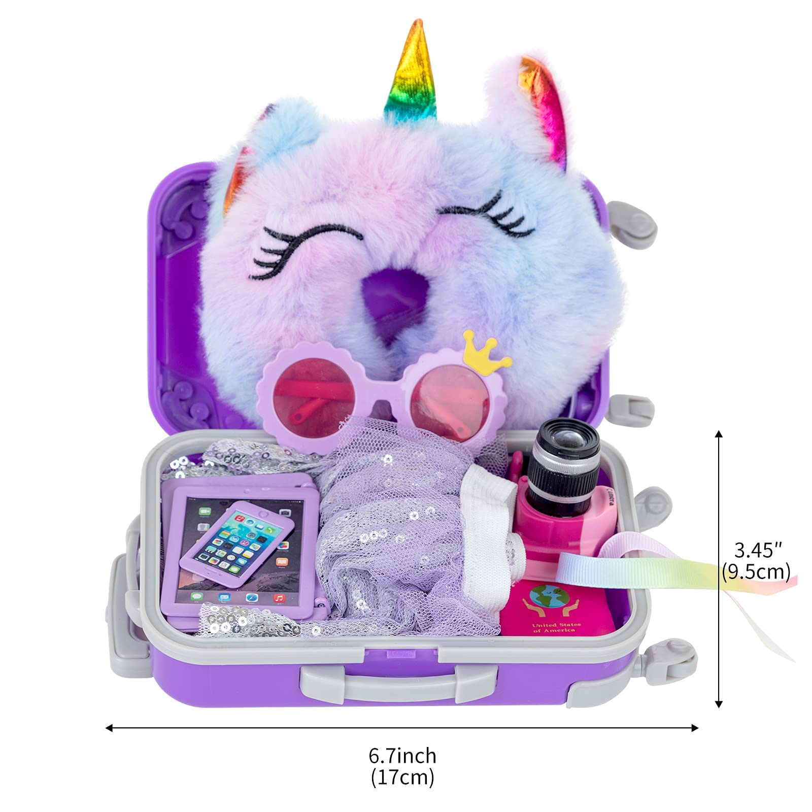 American 18 Inch Doll Travel Suitcase Play Set with 18 Inch Doll Clothes and Accessories
