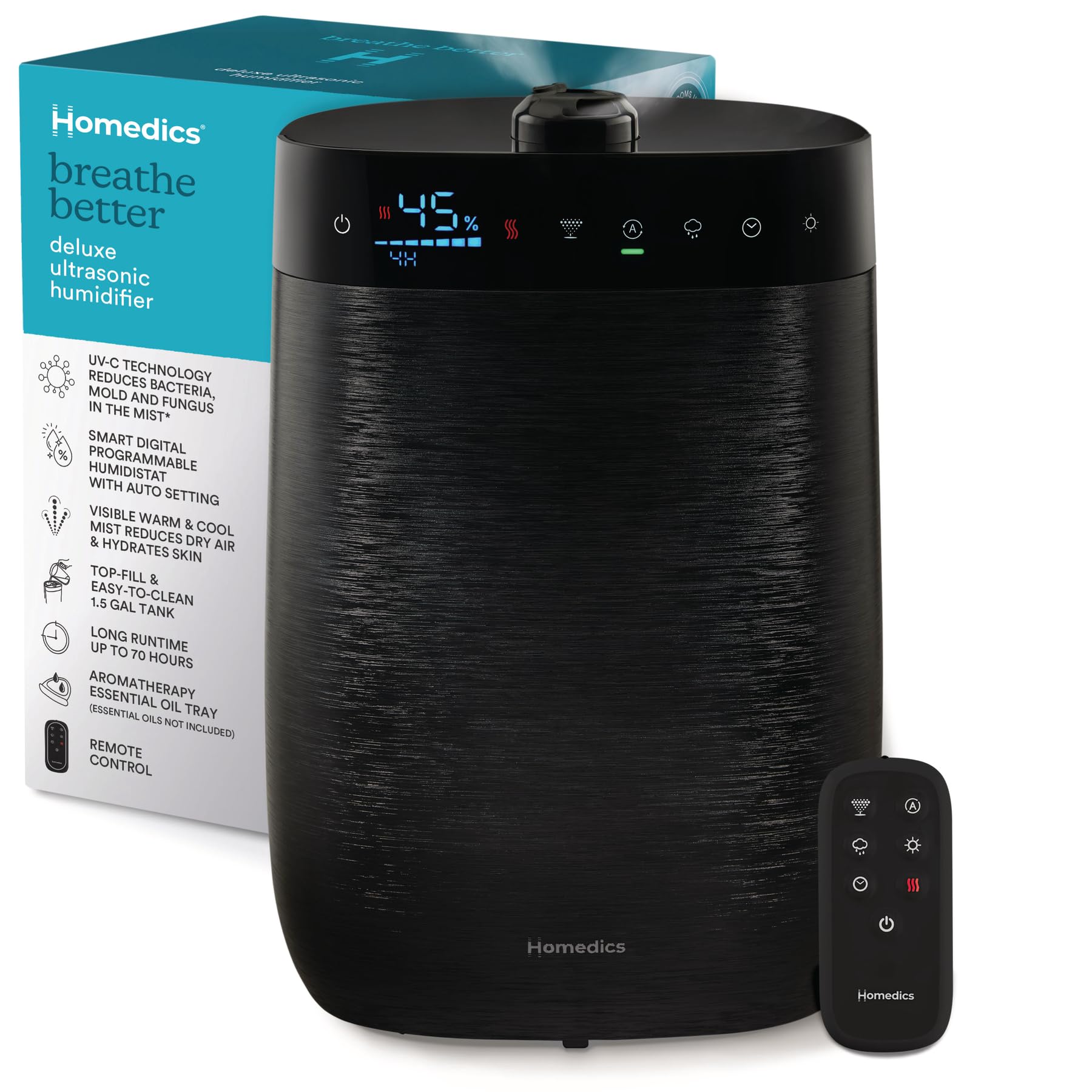 Deluxe Ultrasonic Humidifier for Large Rooms, Warm or Cool Mist