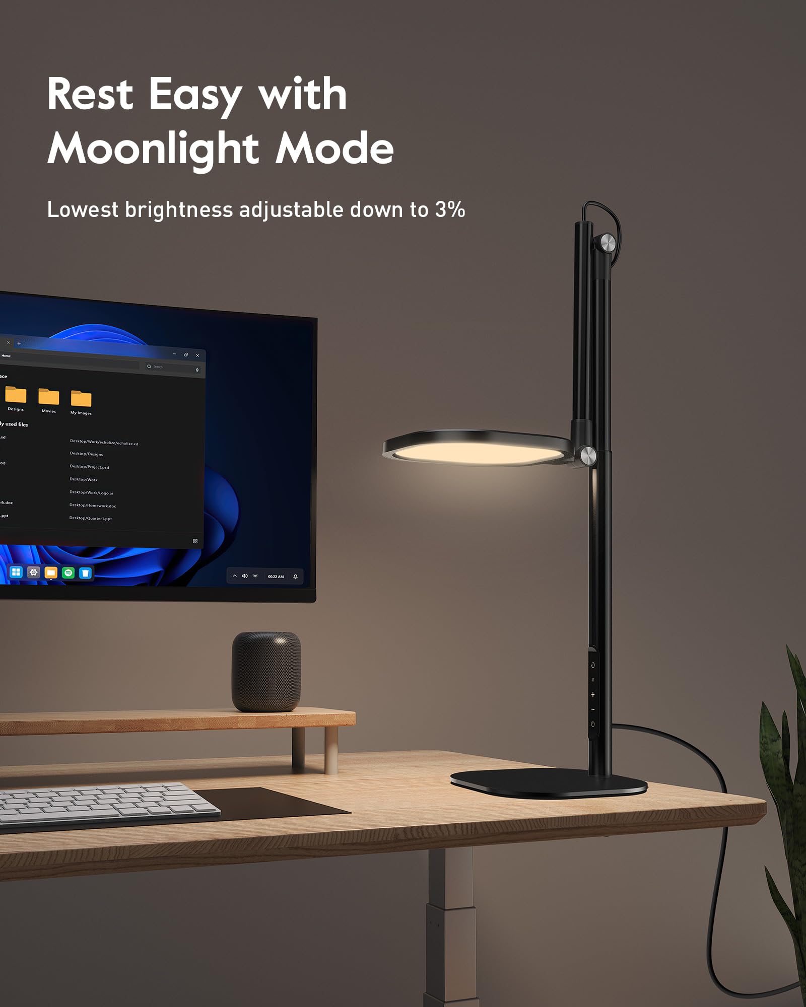 LED Desk Lamp with Adjustable Height and 50 Lighting Modes