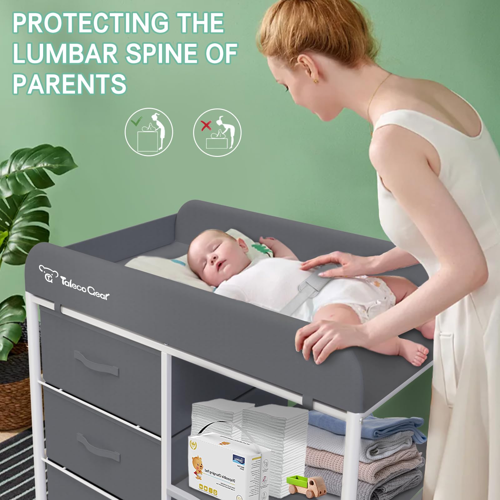 Portable Baby Changing Table with Storage Baskets