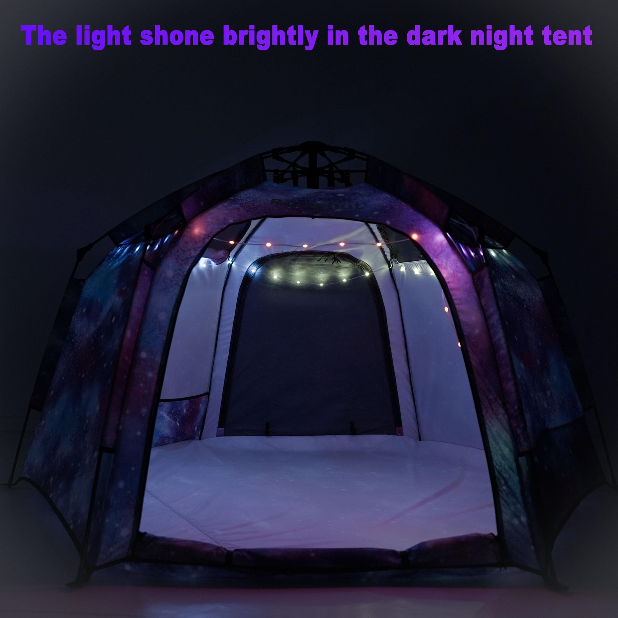 Hexagon Kids Play Tent with LED Strip Lights