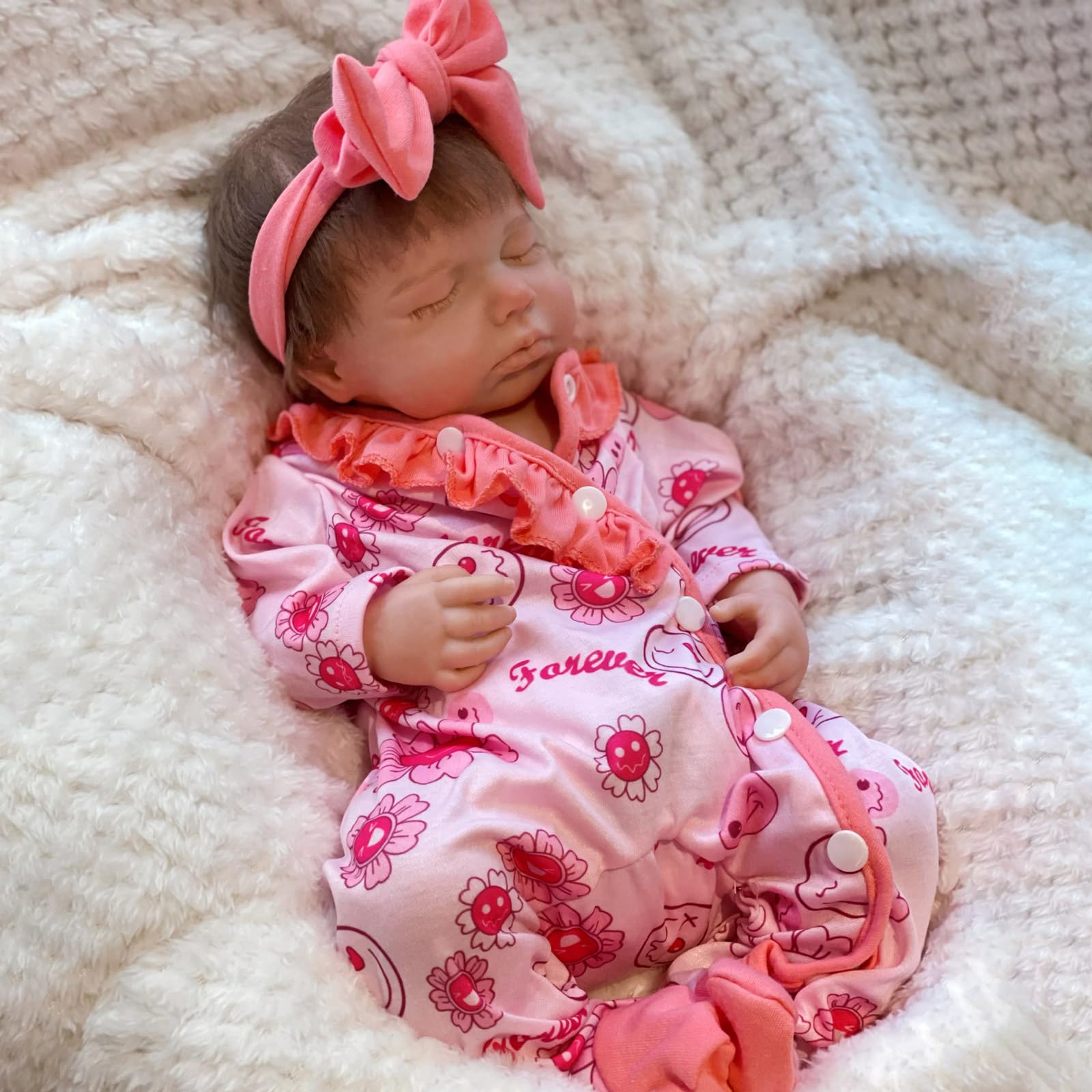 18 inch Silicone Baby Doll Full Body Realistic Weighted Reborn Doll Girl Sleeping Baby Doll