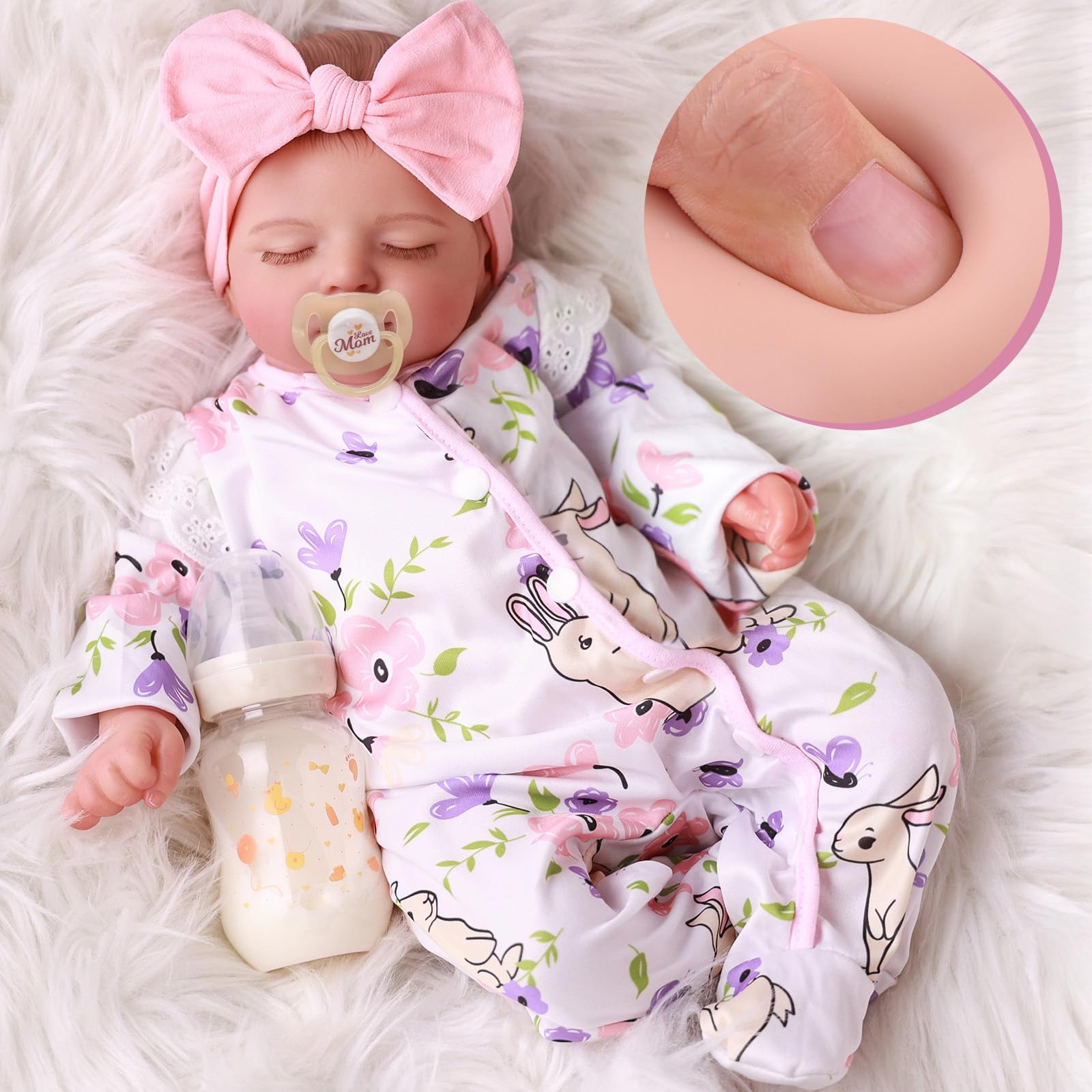 Lifelike Reborn Baby Dolls Girl - 20 Inch Realistic Newborn Baby Dolls with Poseable Body