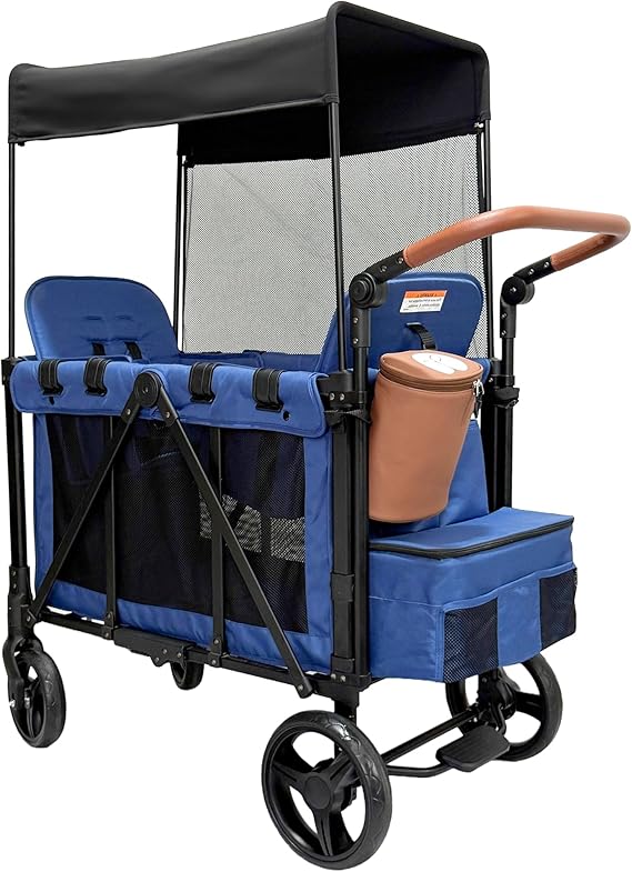 Stroller for 2 Kids with Insulated Snack Pack Foldable All-Terrain Wagon Stroller