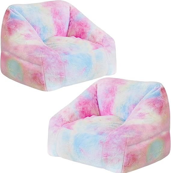 Chairs for Kids, 27" Modern Rainbow Colors Beanbag Sofa