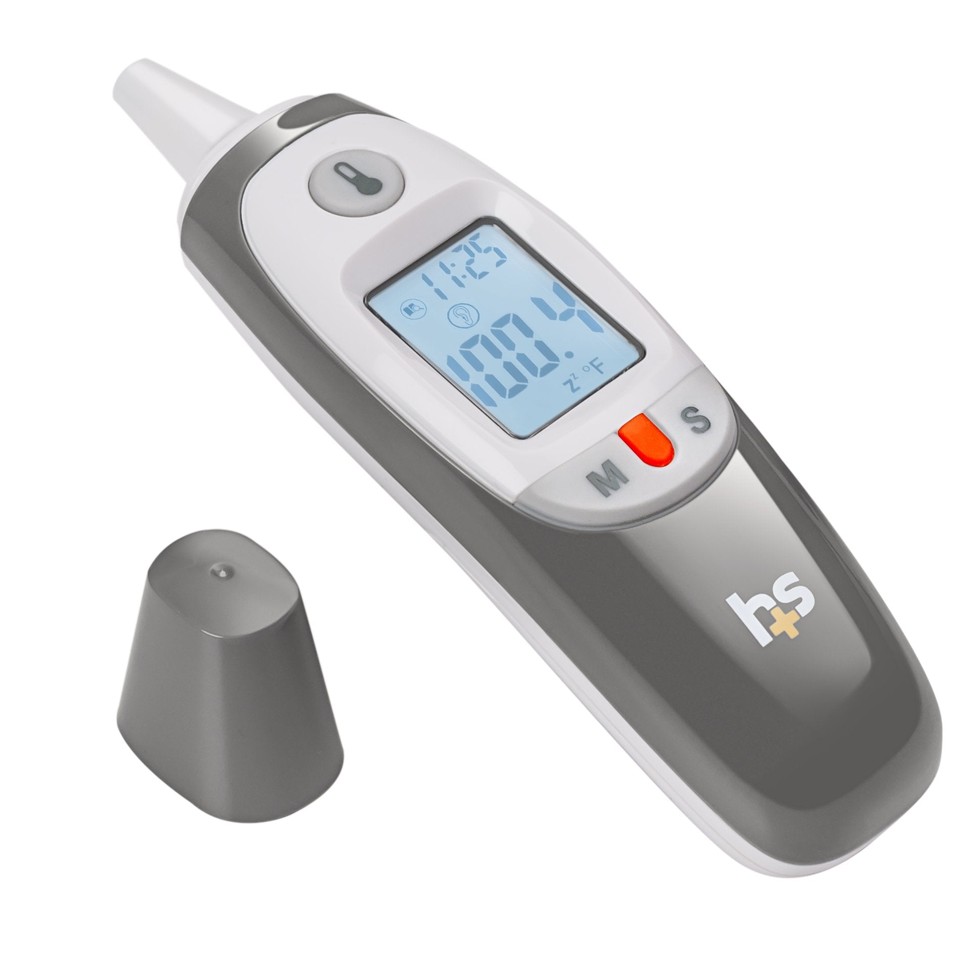 HealthSmart Compact Instant Read Infrared Digital Ear Thermometer, Measures Ambient Air Temperatures, Fahrenheit and Celsius Readings, FSA & HSA Eligible, Grey (Pack of 36)