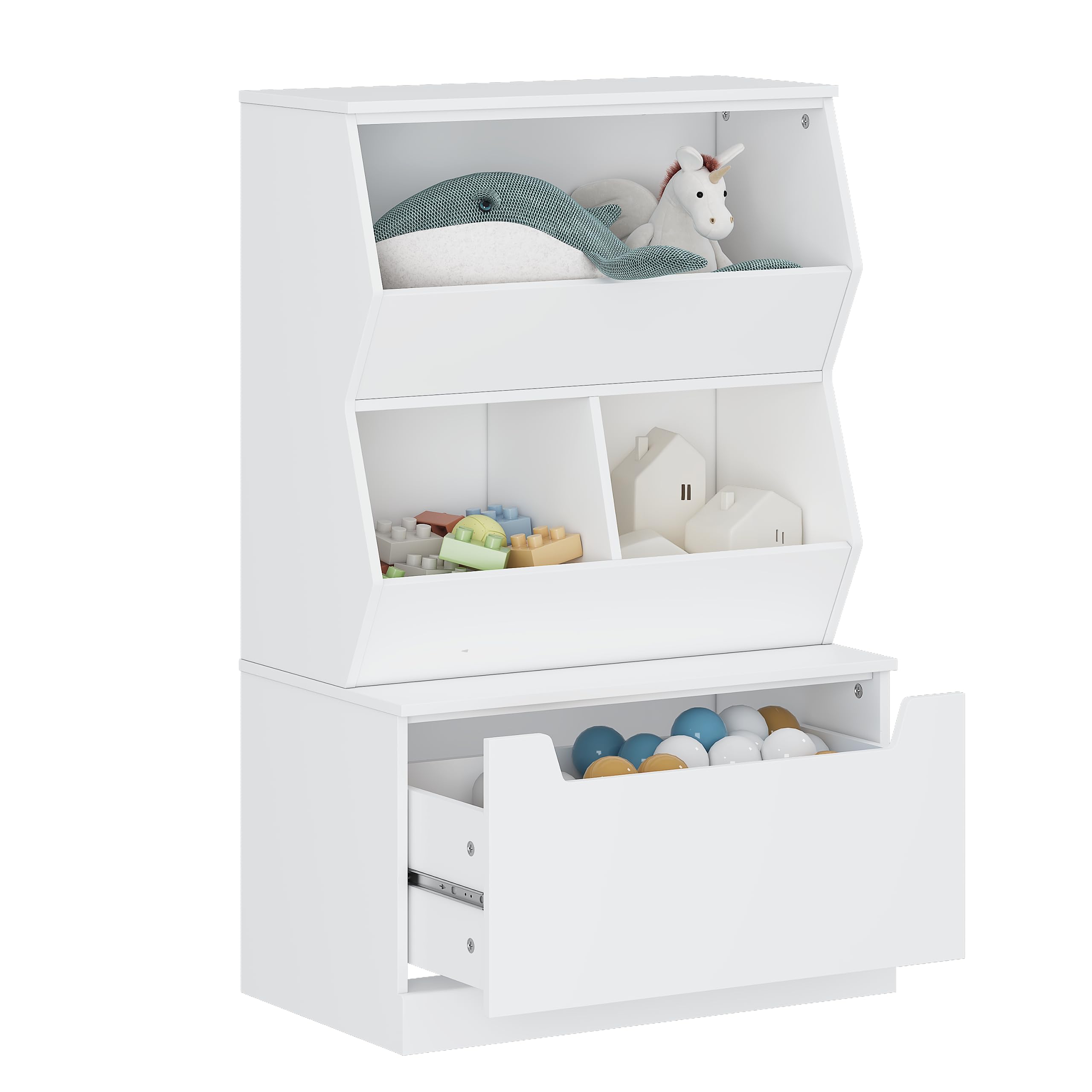 Kids Toy Storage Cabinet and Organizer with Drawers