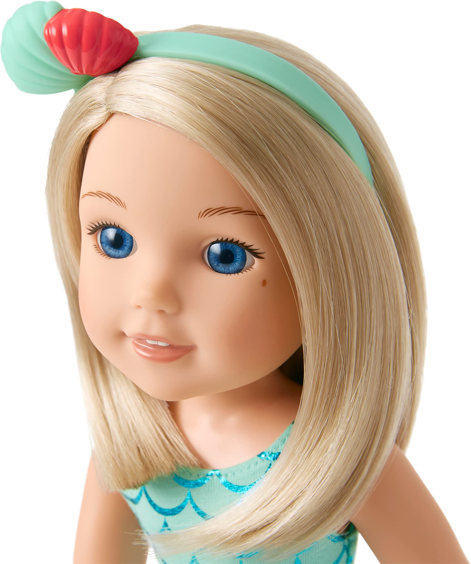 American Girl WellieWishers 14.5-inch Camille Doll with Blue Leotard, Mermaid Skirt