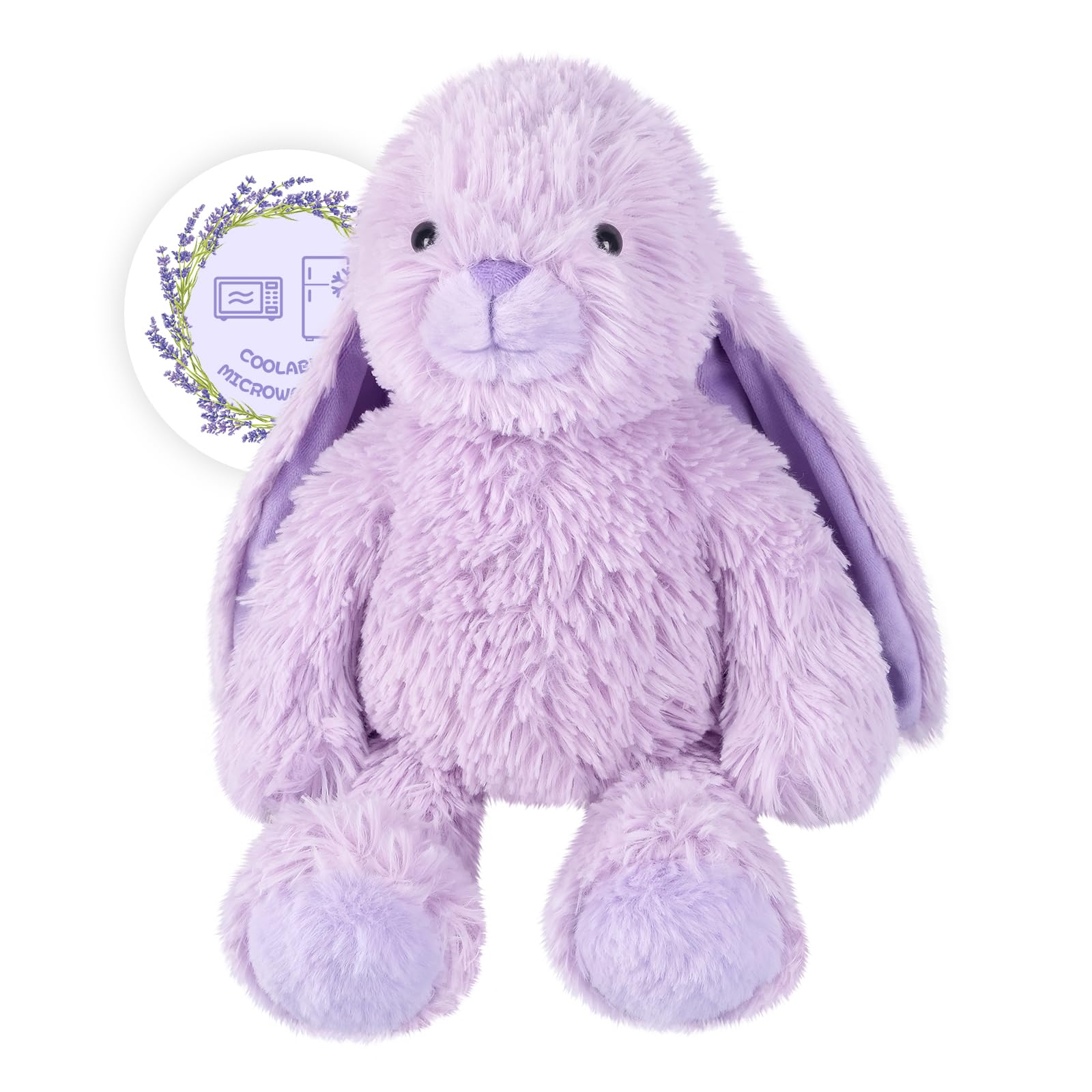 Heatable & Coolable Purple Bunny Stuffed Animal Heating Pad for Soothing & Relaxation