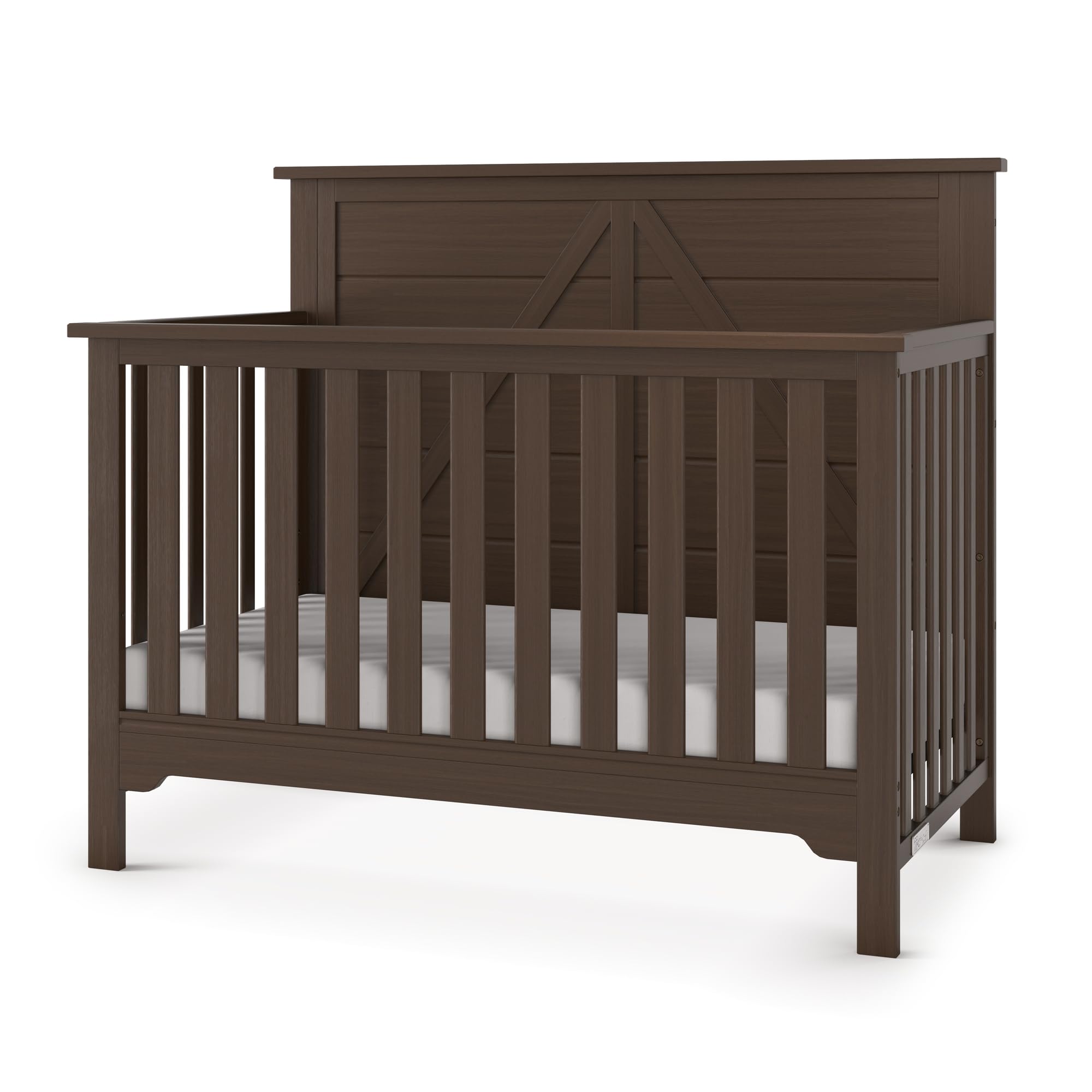 Woodland 4-in-1 Convertible Crib, Baby Crib Converts to Day Bed