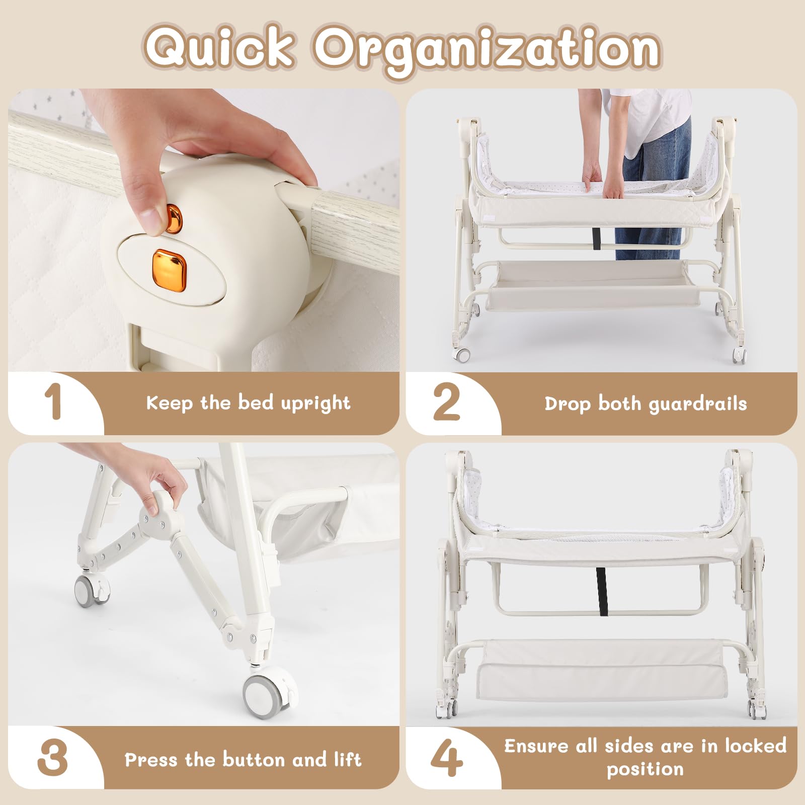 5-in-1 Baby Bedside Bassinet with Diaper Changer