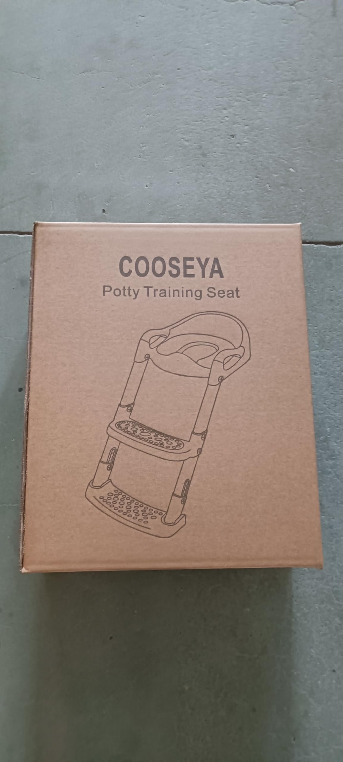 COOSEYA Potty Training Toilet with Step Stool Ladder, Toddler Kids Potty Training Seat for Boys Girls, Foldable Anti-Slip Toilet Toddler Seat Splash Guard Soft Cushion Safety Handles (Grey)