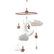 Boucle Cloud Moon Crib Mobile Boho Baby Mobile for Crib Neutral Nursery