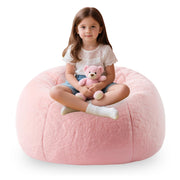 Fluffy Faux Fur Bean Bag Cover (No Filler) Stuffed Animal Bean Bag Storage