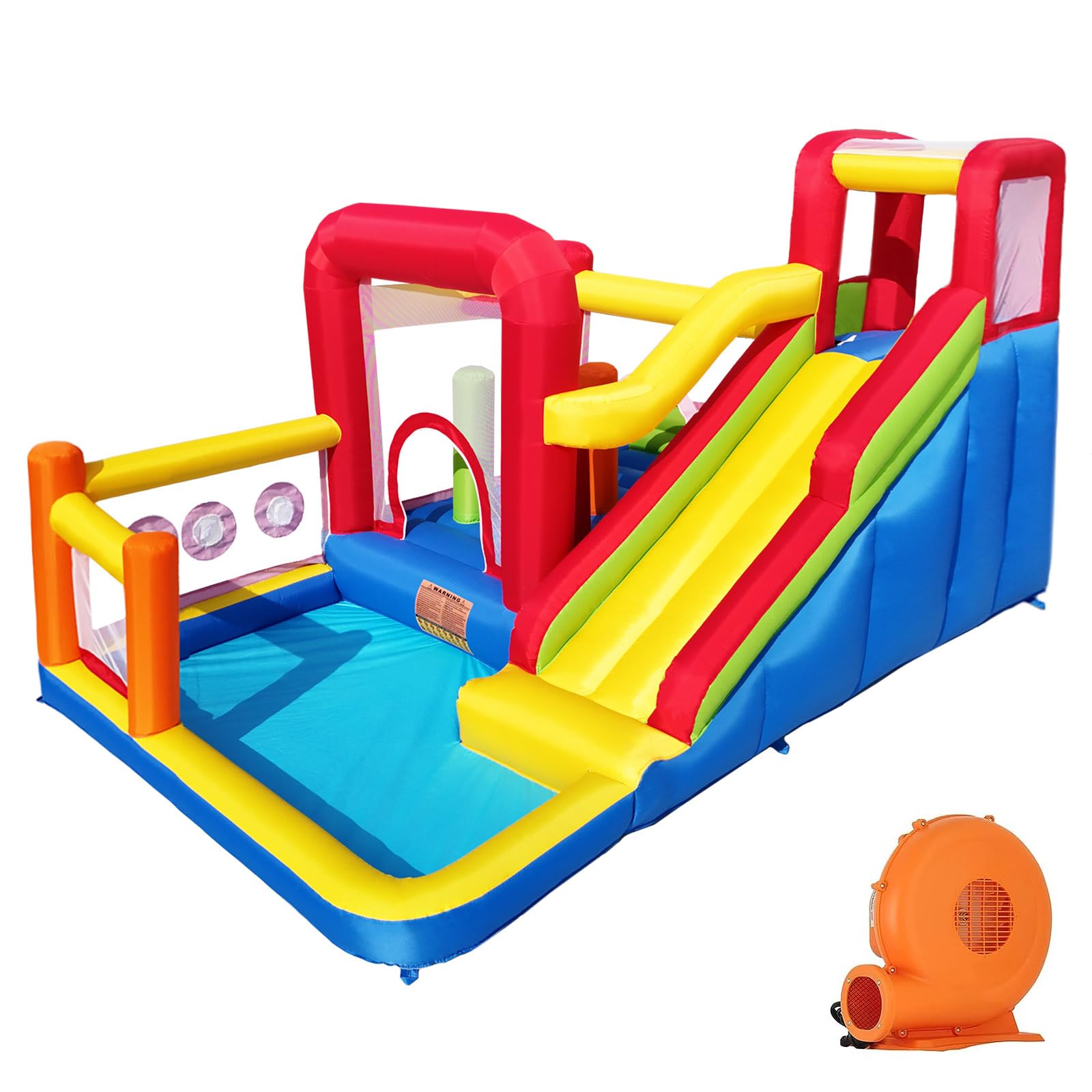 Kids Inflatable Bounce House with Slide and Climbing Wall