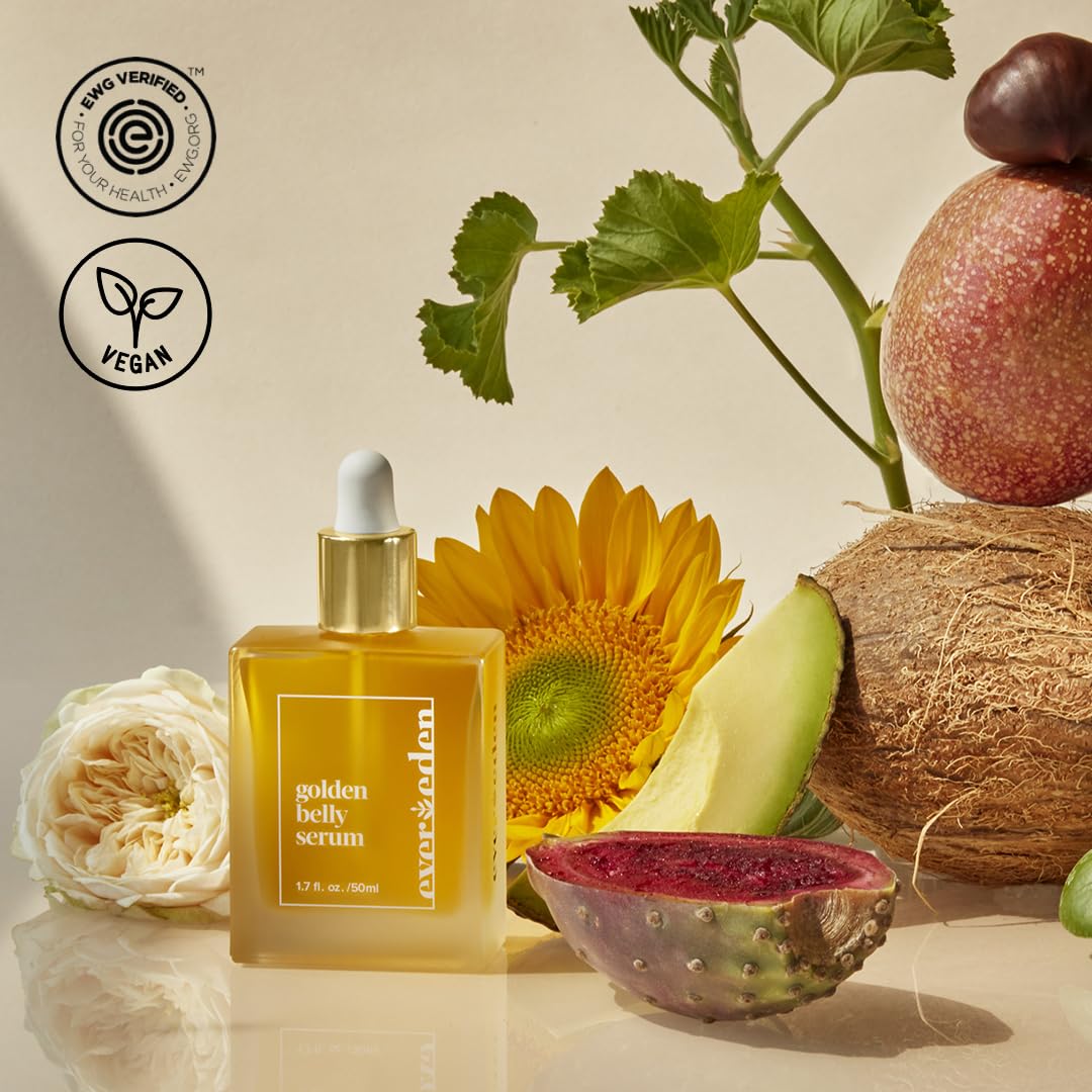 Golden Belly Serum, 1.7 fl oz. | Clean & Vegan Women's Belly Oil for Pregnancy