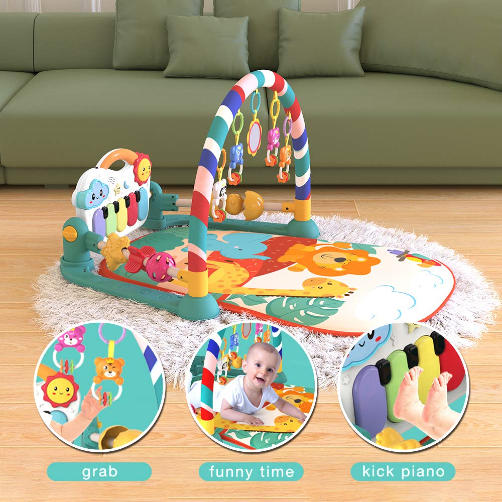 Baby Gyms Play Mats Musical Activity Center Baby Piano Gym Mat Tummy Time