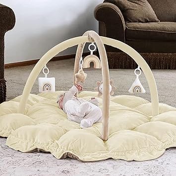 5-in-1 Thick & Plush Baby Play Gym, Baby Play Mats for Floor