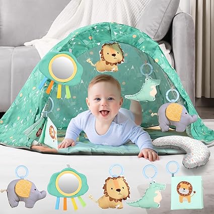 Baby Gym Play Mat, Sensory Development Baby Activity Mat for Toddlers