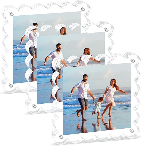 3 Pack Acrylic Picture Frame: 4x6inch Magnetic Picture Frames