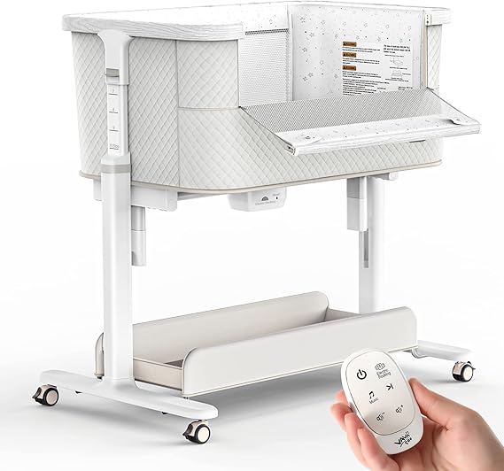 Rocking Bassinet for Baby Electric Automatic Bedside Sleeper Rocks Itself 3 Motion