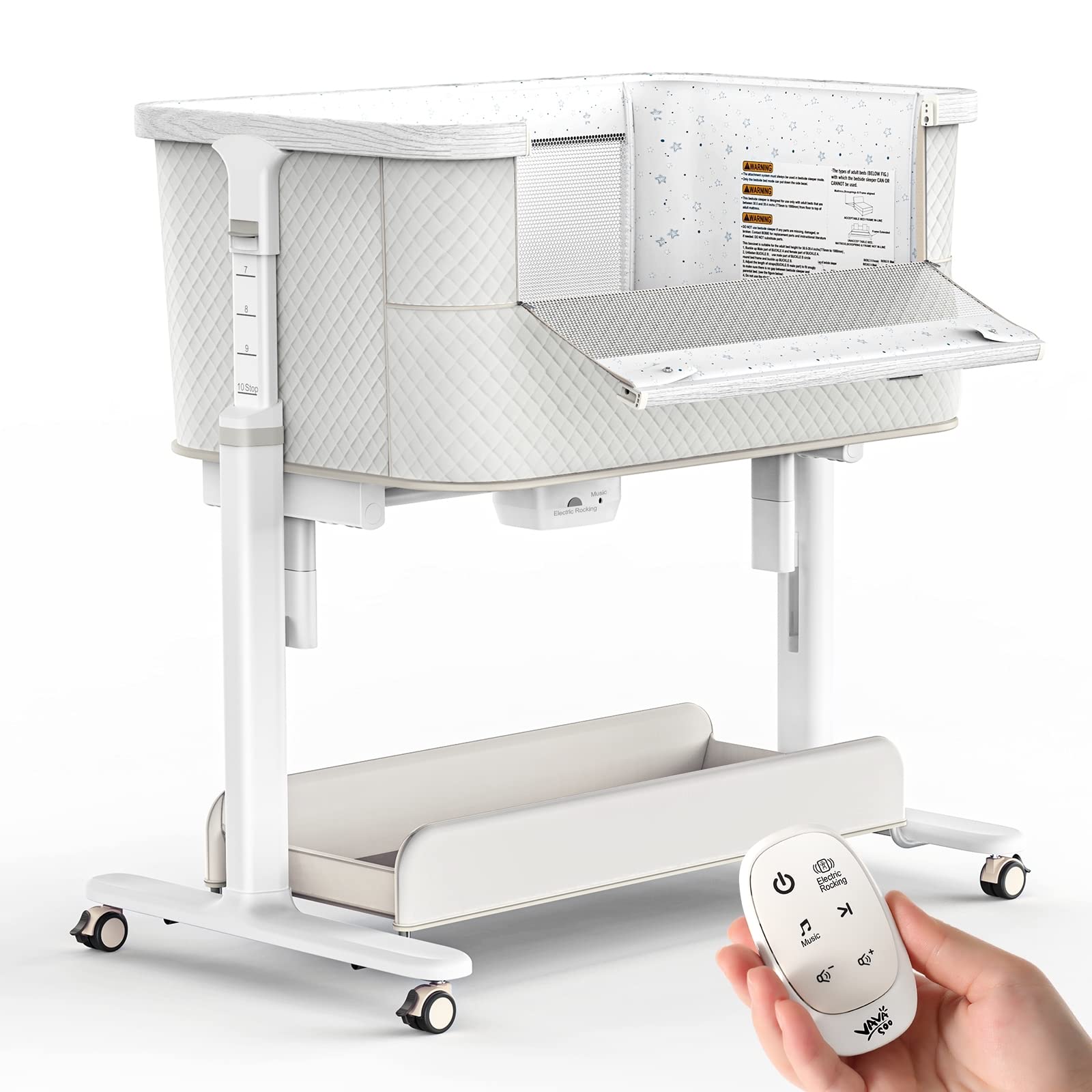 Bassinet for Baby Electric 3 Motion Automatic Bedside Sleeper