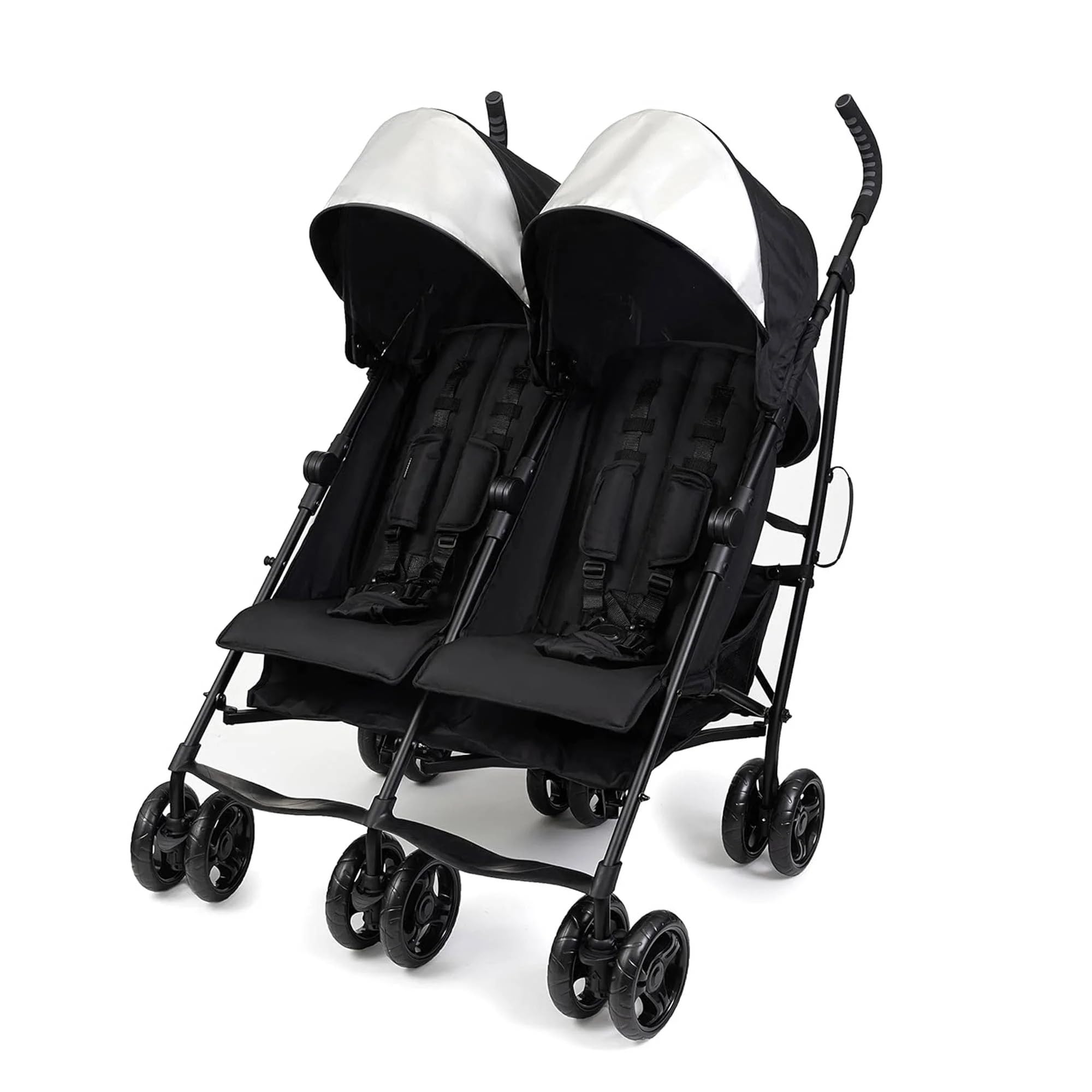 3Dlite Folding Lightweight Side by Side Double Stroller with 5-Point Safety Harness