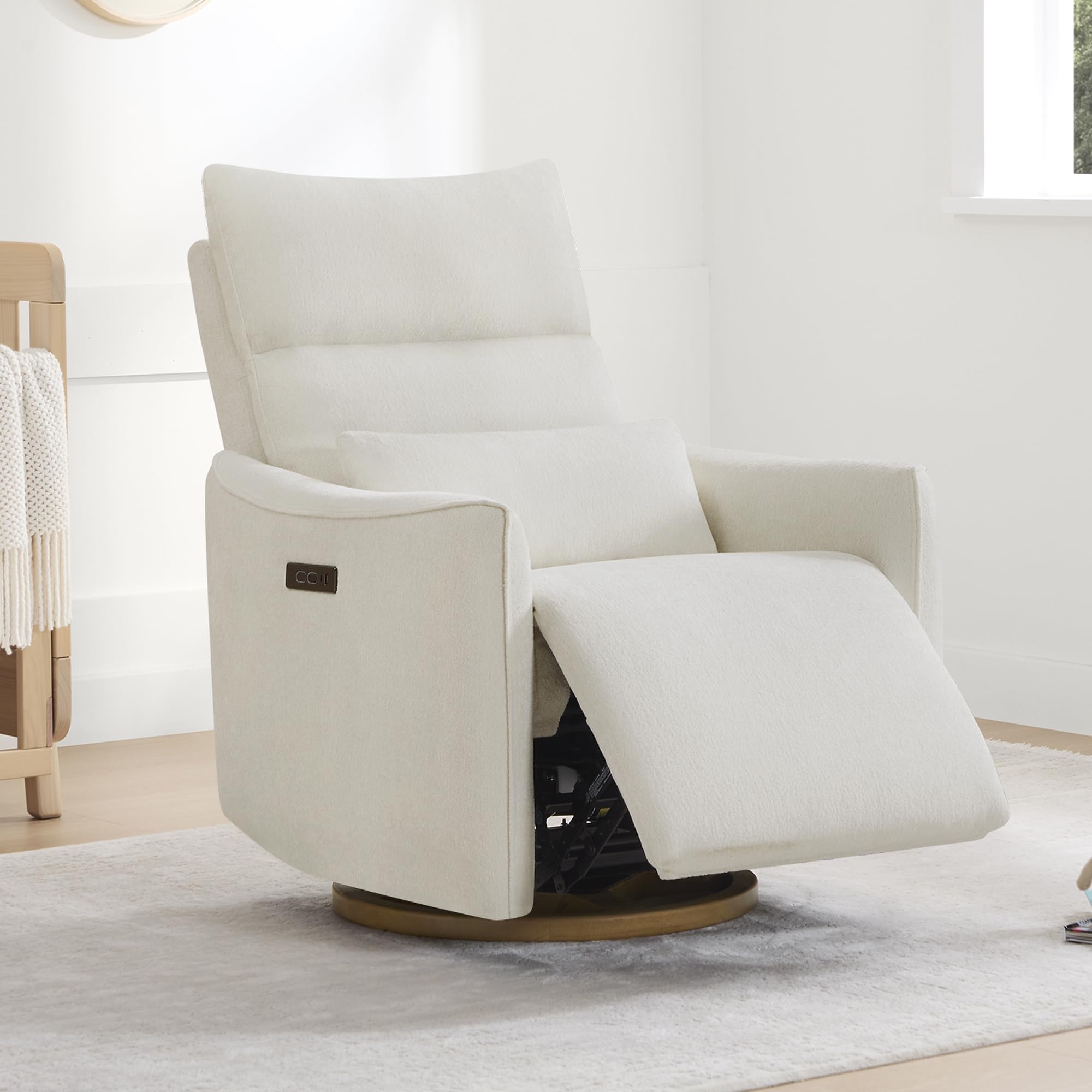 Power Nursery Glider Recliner with Adjustable Headrest