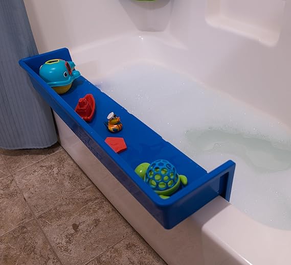 Bathtub Splash Guard Play Shelf Area - Toy Tray Caddy Holder Storage