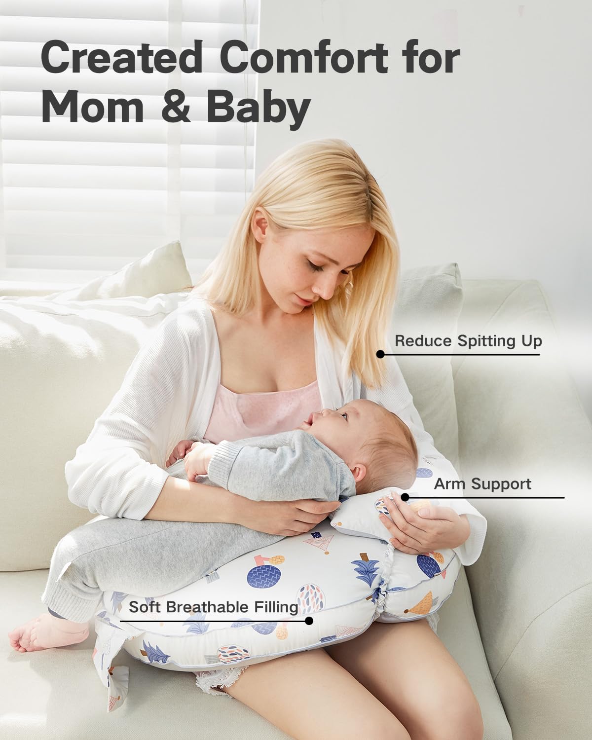 Nursing Pillow for Breastfeeding with Adjustable Waist Strap