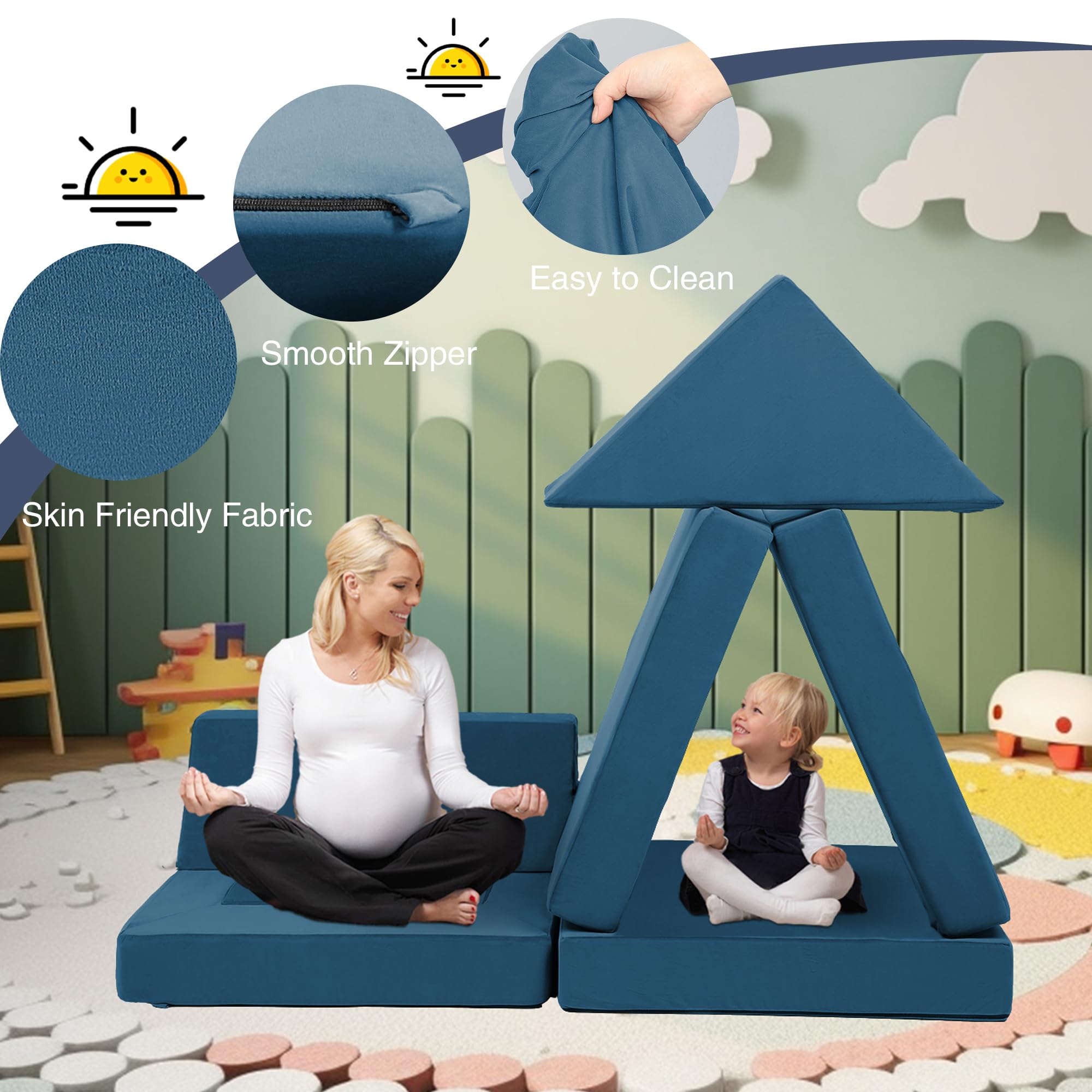 Modular Kids Play Couch 22 Piece Foam Sofa Set