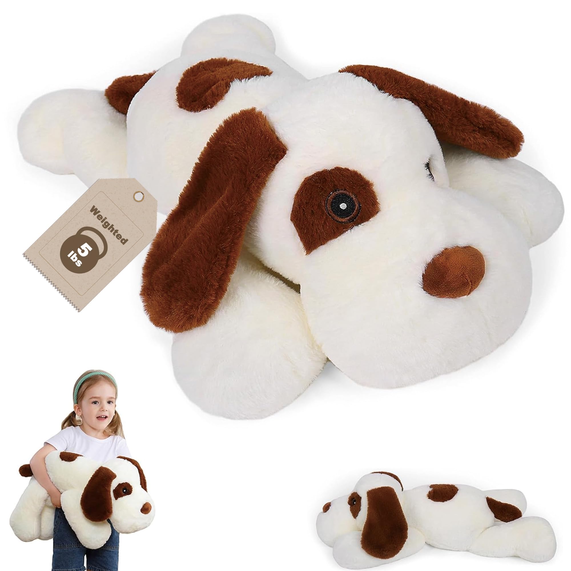 5lbs 24in Dog Weighted Stuffed Animals, Large Weighted Dog Plush