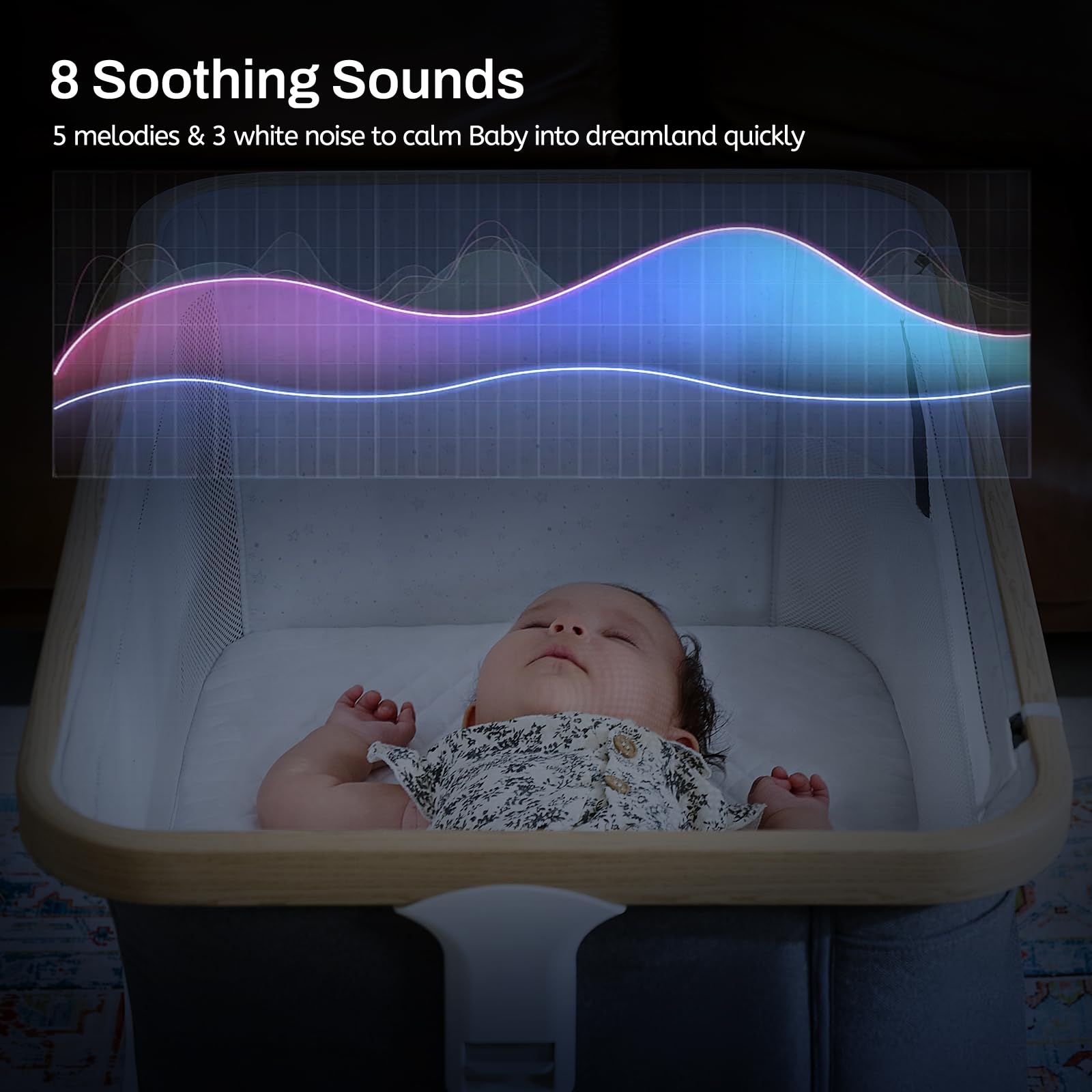Electric Baby Bassinet with Rocking Motion and Mosquito Net