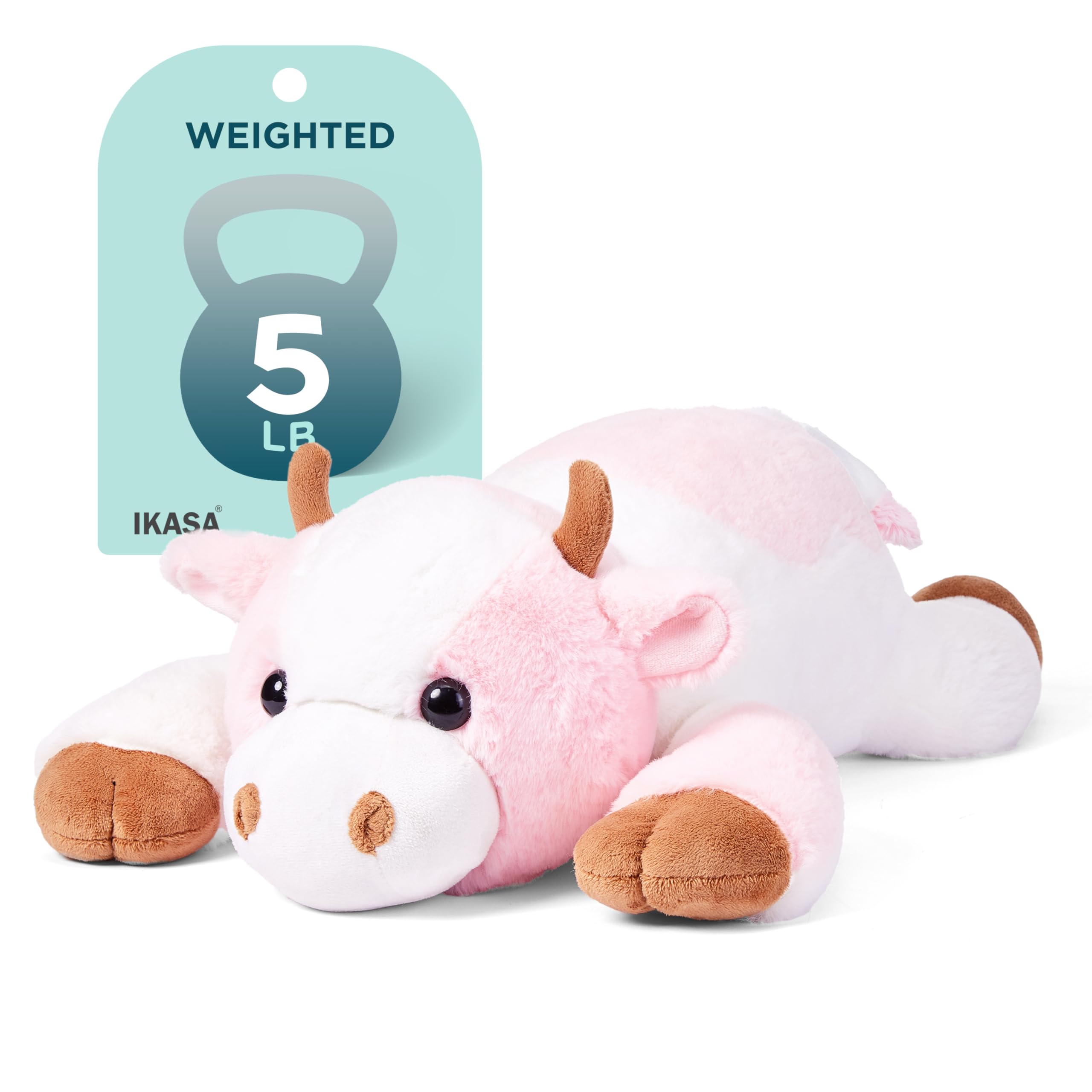 5 lbs Weighted Stuffed Animal Cow Plush Toy,26 inches Giant Large Big Jumbo Soft Toys