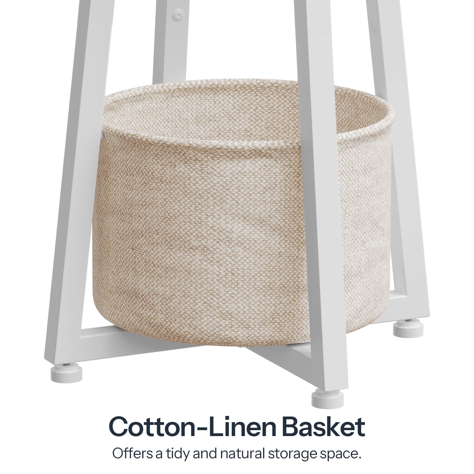 2-Tier Round Side Table with Storage Basket