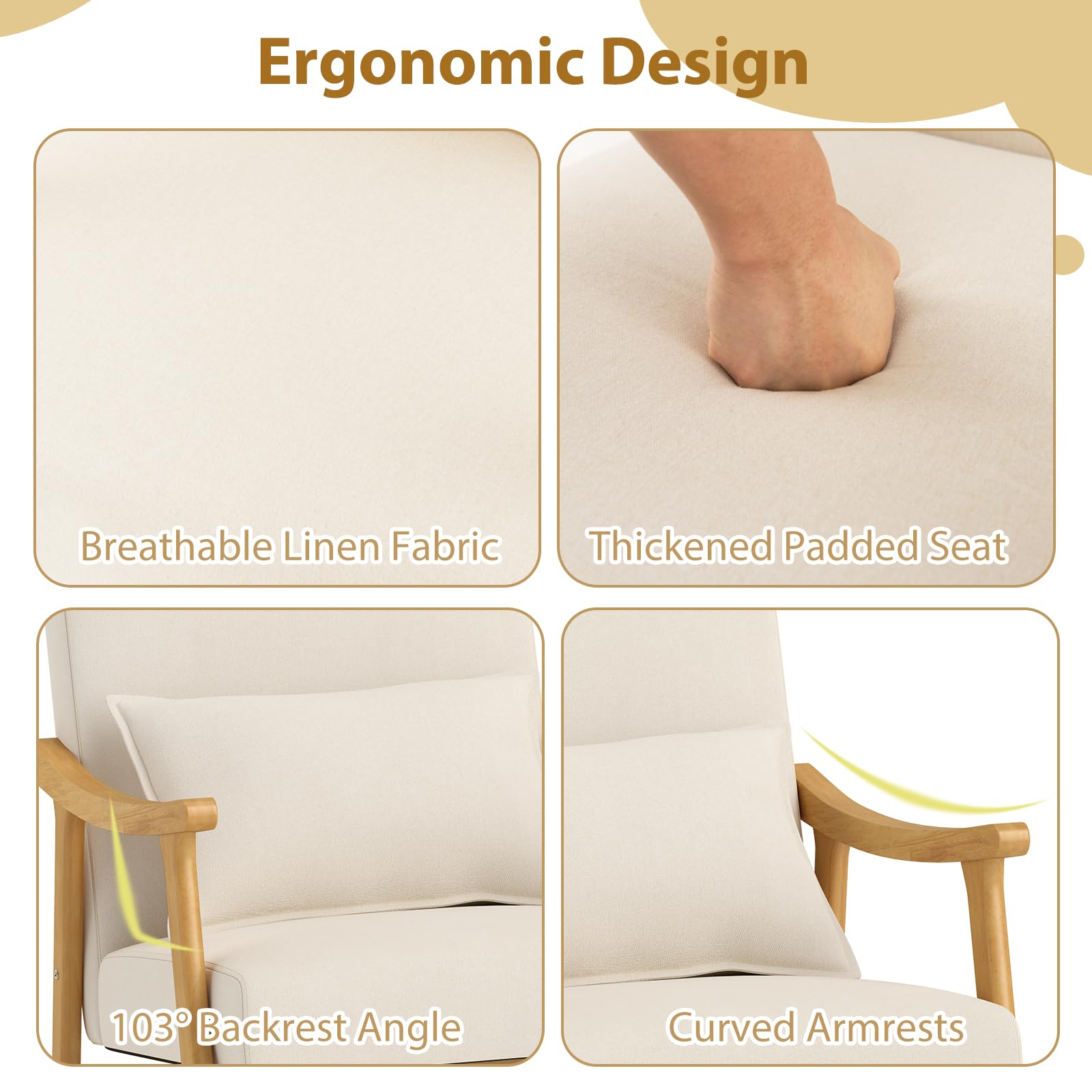 Nursery Rocking Chair with Lumbar Support
