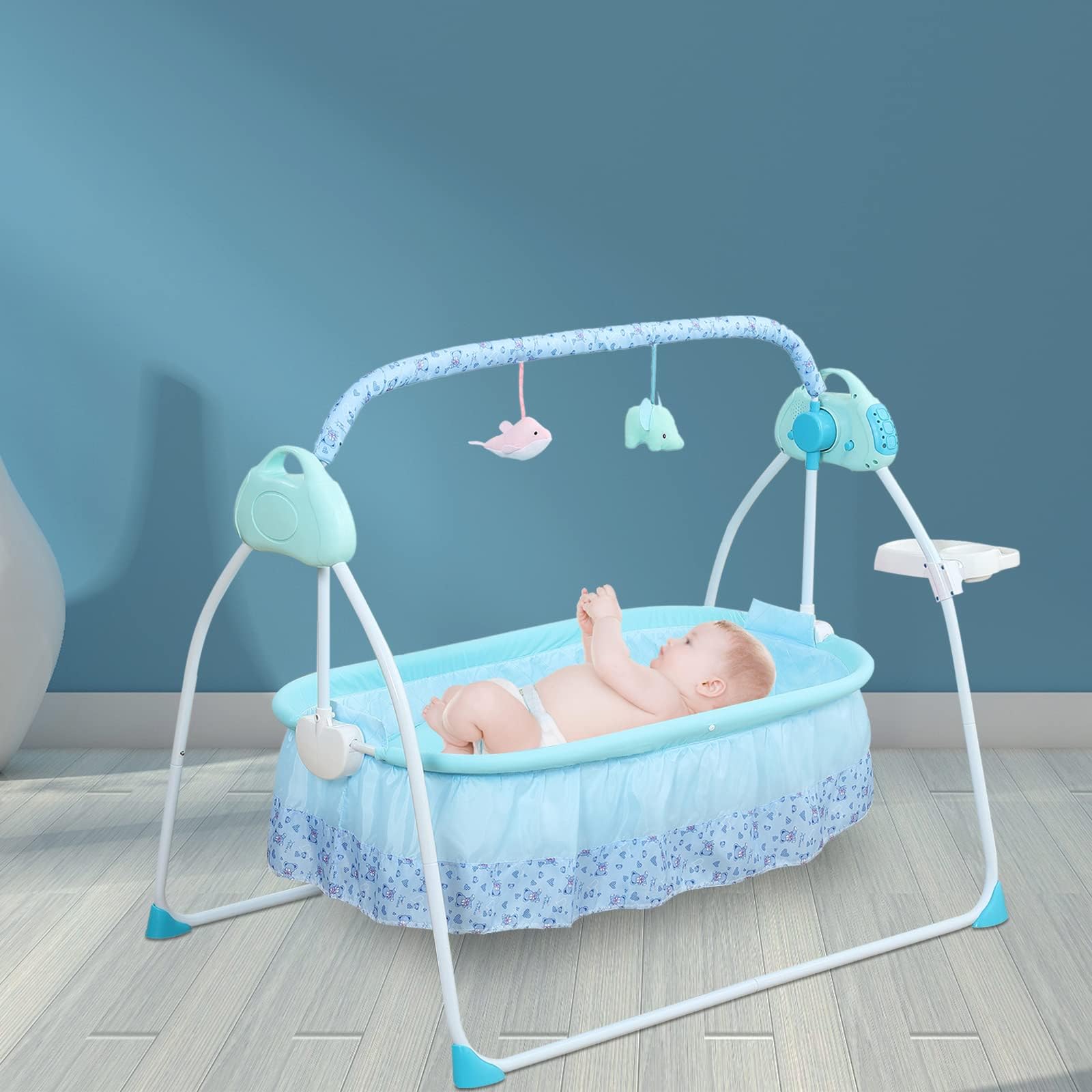 Electric Baby Crib Cradle, 0-18 MonthsInfant Bed Auto Swing with Music