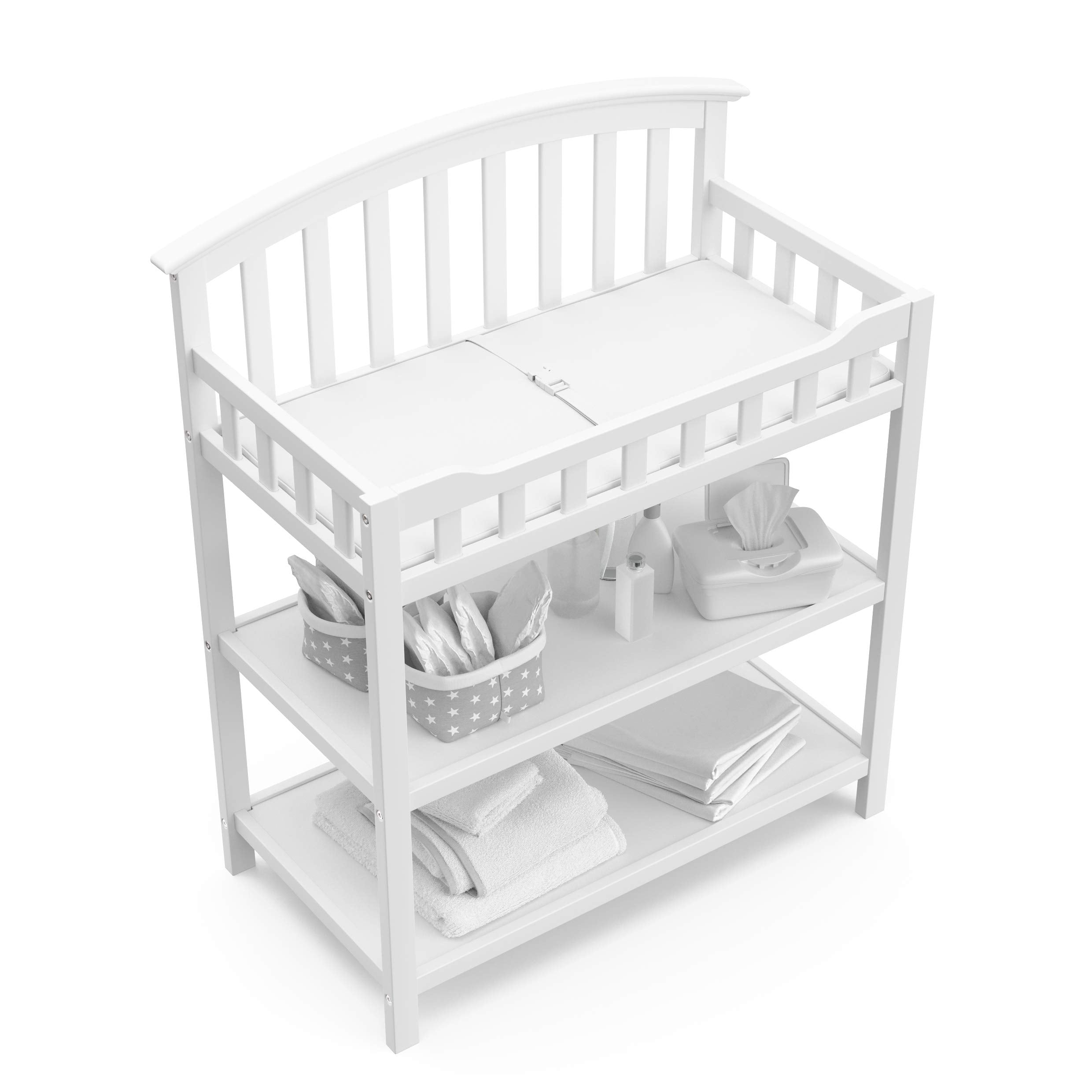 White Nursery Changing Table with Storage