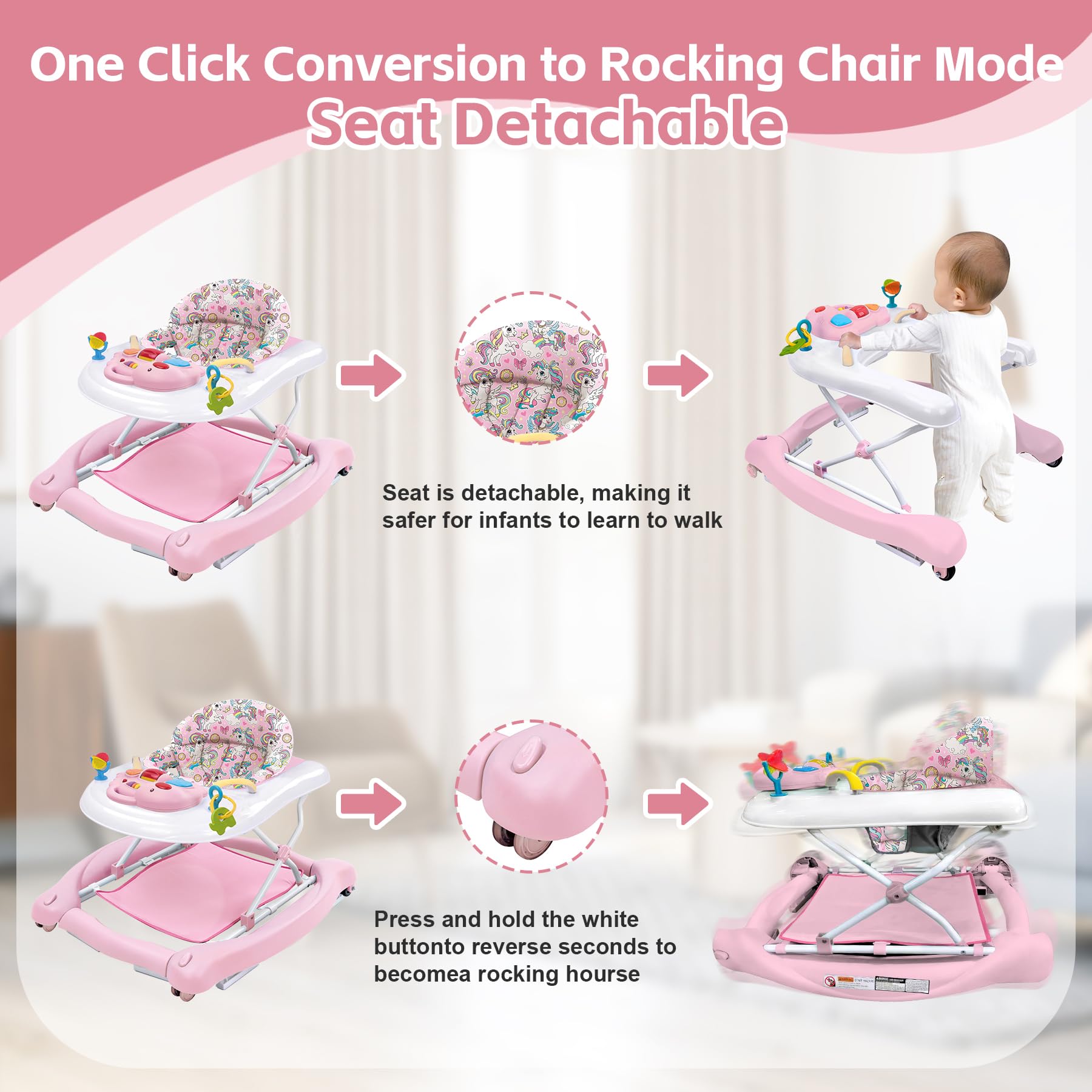 5-in-1 Baby Activity Walker with Adjustable Height